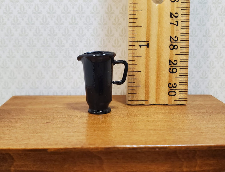 Dollhouse Black Pitcher with Handle 1:12 Scale Miniature Kitchen Halloween Decor