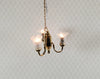 Dollhouse 3 Arm Chandelier Flower Shades 12 Volt Electric with Plug 1:12 Scale