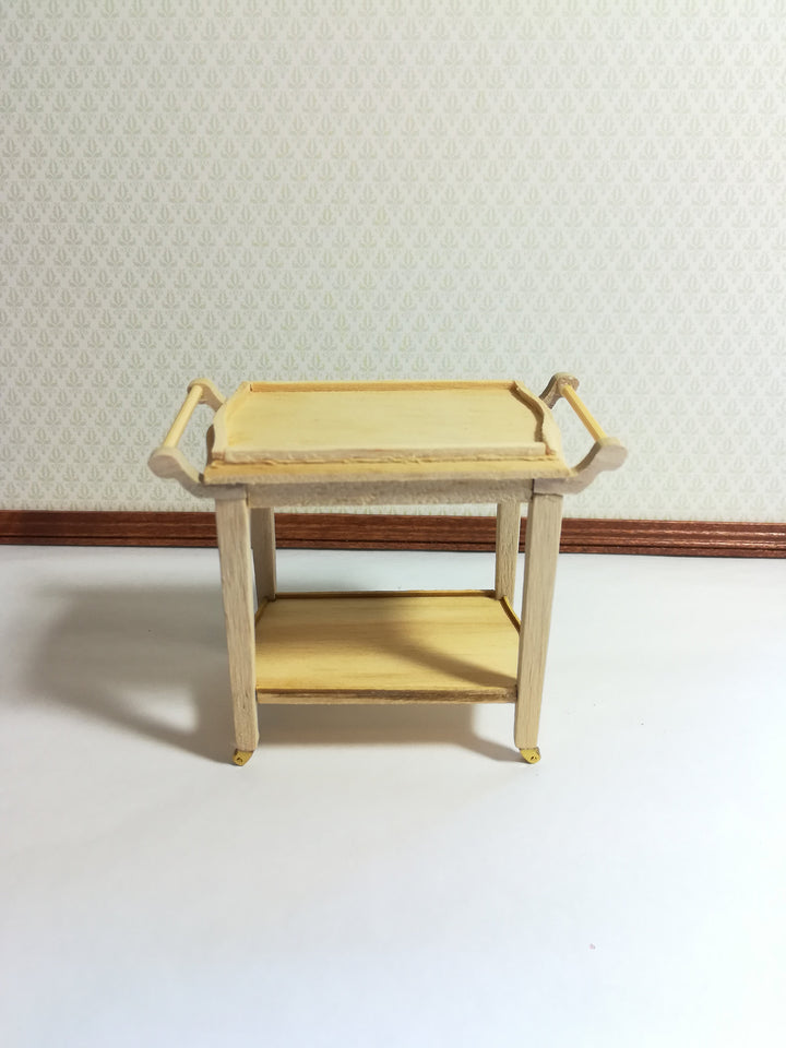 Dollhouse Tea Beverage Serving Cart or Trolley Two Tiered 1:12 Scale Unpainted