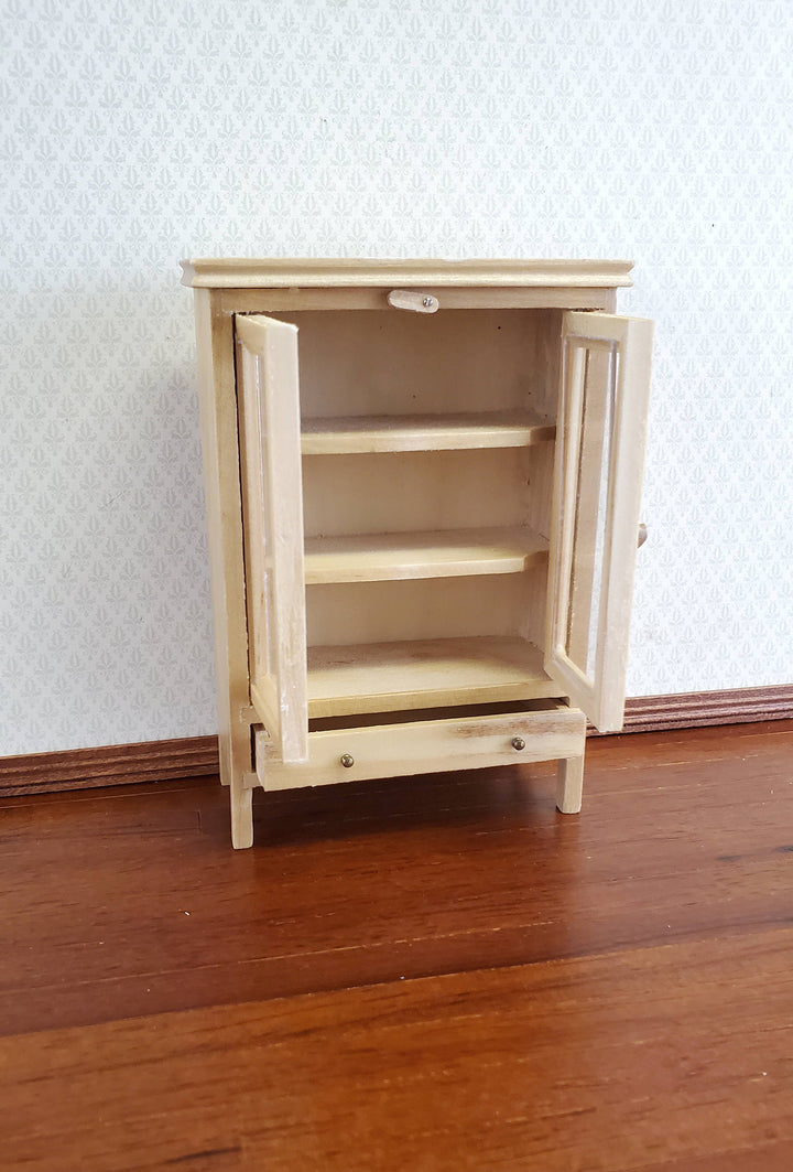 Dollhouse Miniature Meat Safe Fridge Light Oak Finish 1:12 Scale Wood Furniture