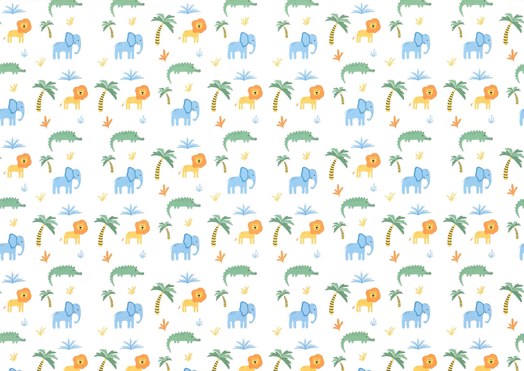 Dollhouse Nursery Safari Wallpaper 3 Sheets Elephants Lions 1:12 Scale Miniature