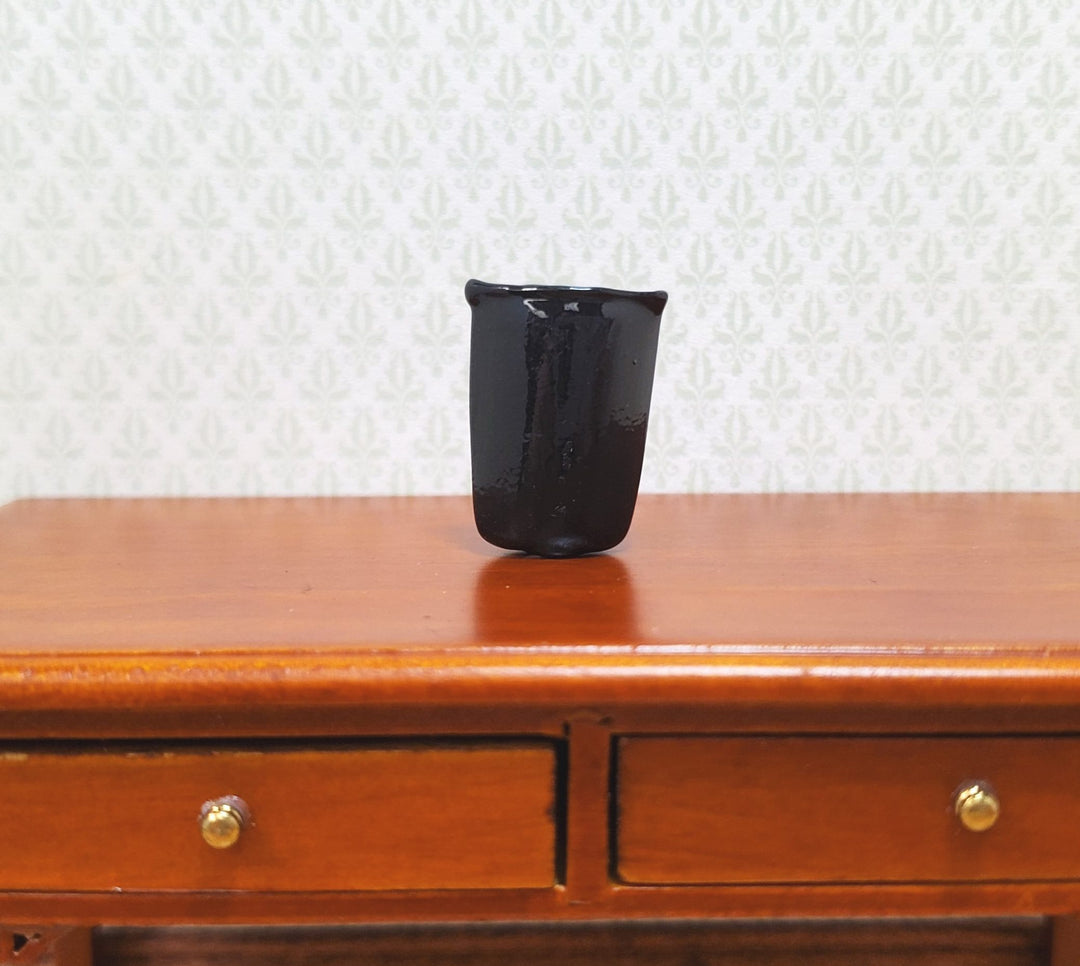 Dollhouse Crimped Narrow Vase Black 1:12 Scale Miniature Halloween Decor