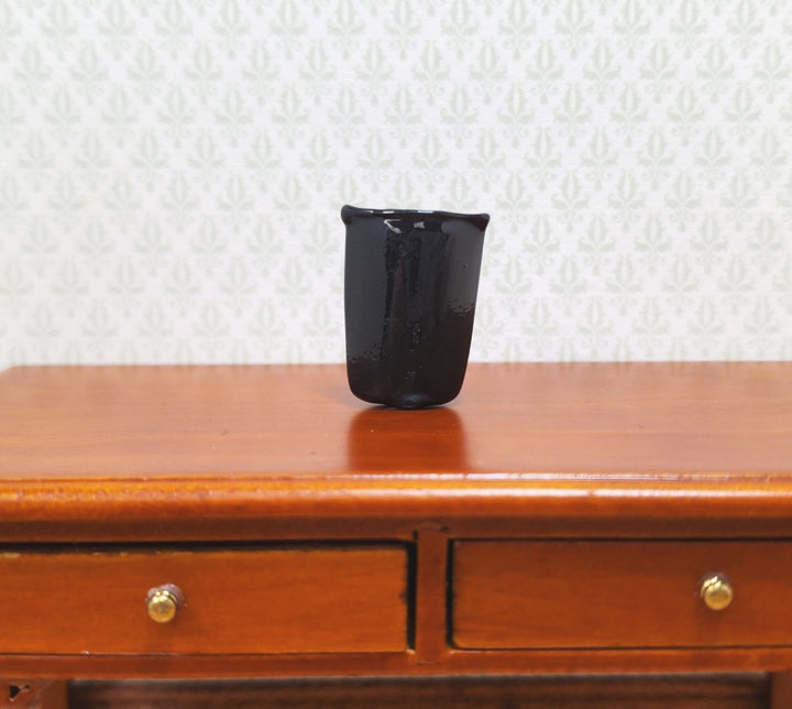 Dollhouse Crimped Narrow Vase Black 1:12 Scale Miniature Halloween Decor