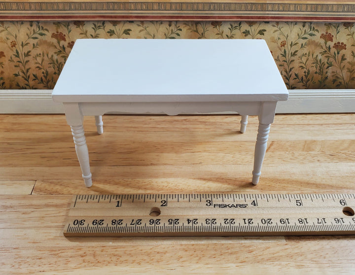 Dollhouse White Kitchen Table 1:12 Scale Miniature Wood Furniture