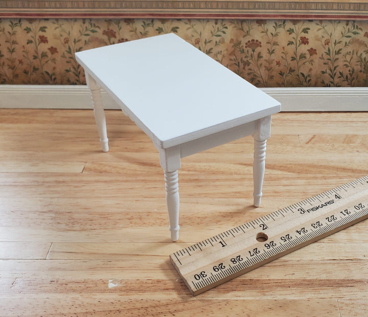 Dollhouse White Kitchen Table 1:12 Scale Miniature Wood Furniture