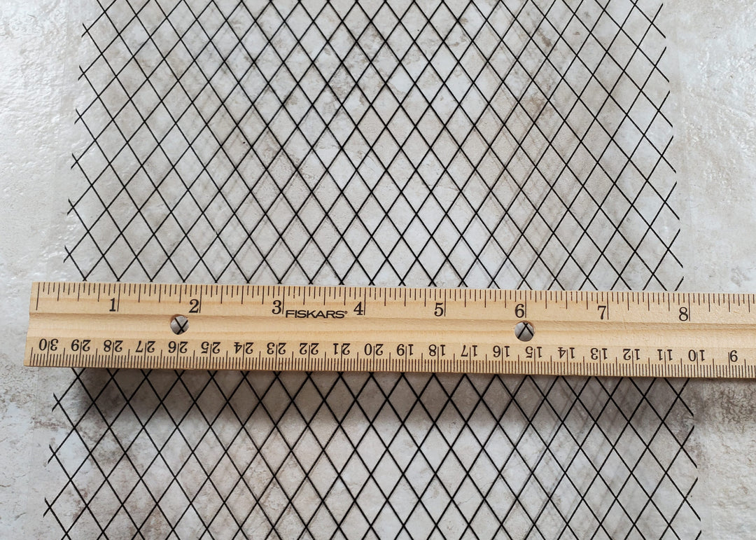 Dollhouse Simulated Diamond Window Panes Insert Sheet Tudor Gothic 1:12 Scale