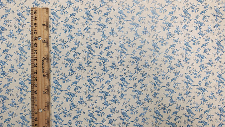 Dollhouse Wallpaper Bird Toile Blue & Cream 1:12 Scale Miniature by Itsy Bitsy