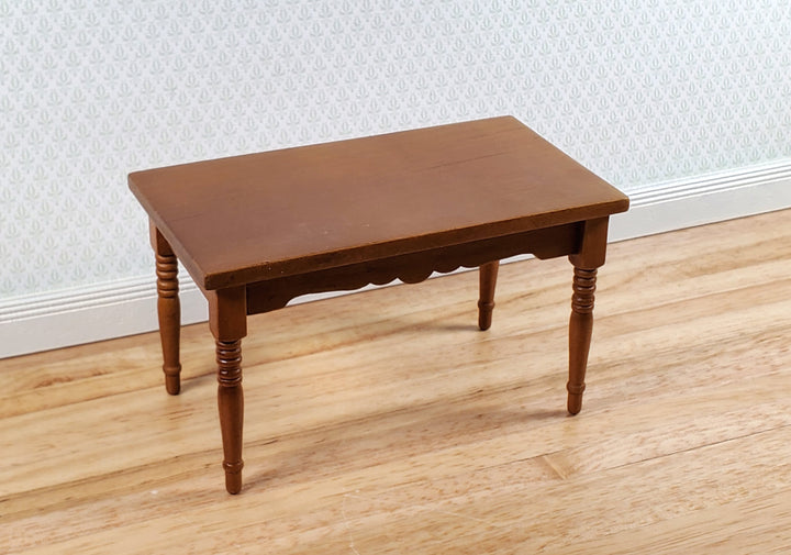 Dollhouse Kitchen Table Walnut Finish 1:12 Scale Miniature Wood Furniture