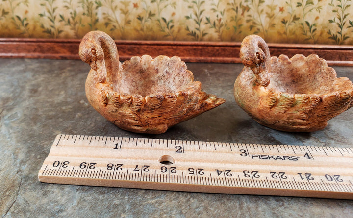 Dollhouse Swan Flower Planters x2 Large by Falcon Miniatures Cast Resin A4010AG