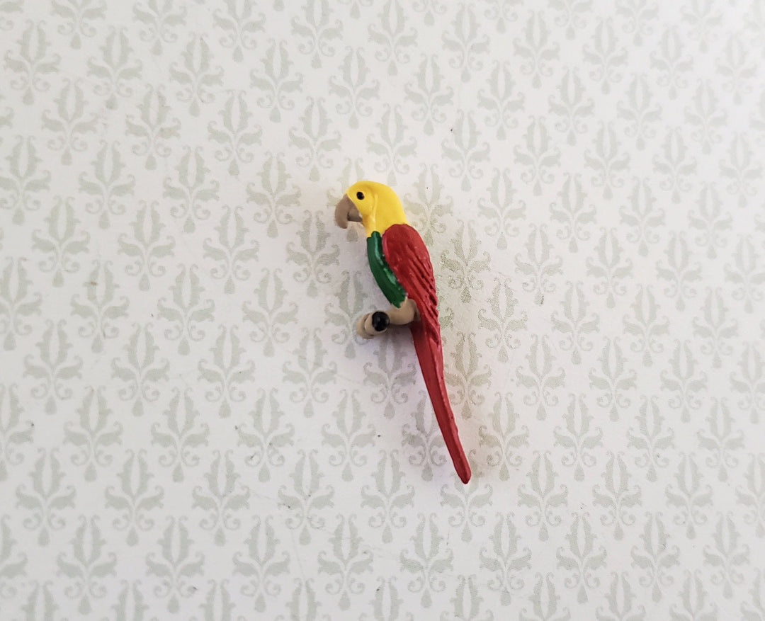 Dollhouse HALF SCALE Parrot Red Green Yellow Macaw Metal 1:24 Miniature Bird