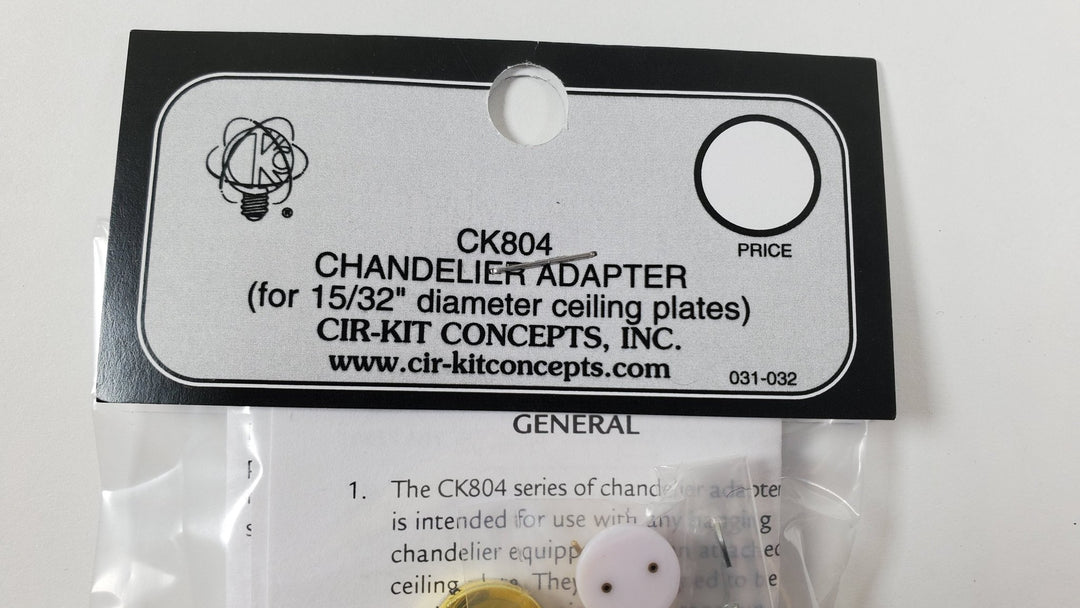 Cir - Kit Chandelier Adaptor for Lights 1:12 Scale Dollhouse CK804 15/32" Diameter - MiniatureCrush