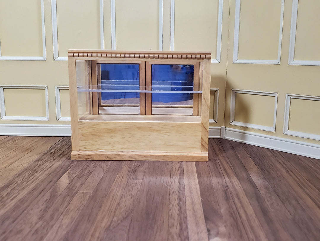 Dollhouse Tall Display Counter for Bakery Store or Shop 1:12 Scale Light Oak