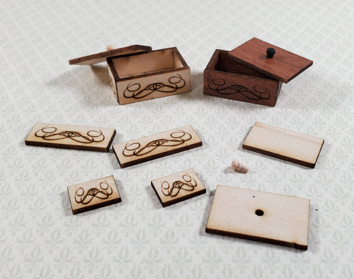 Dollhouse KIT Art Nouveau Box Small for Gloves Trinkets 1:12 Scale Miniature DIY