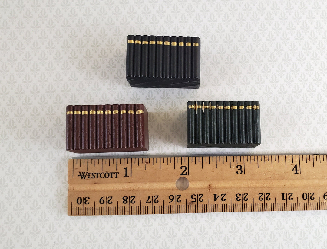 Dollhouse Miniature Wood Books Stack Set x3 1:12 Scale 3/4" tall