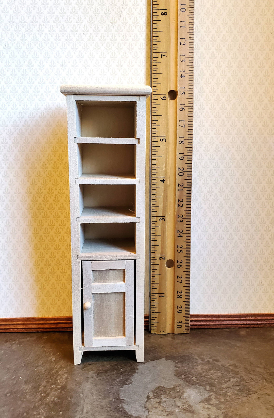 Dollhouse Miniature Cabinet for Bathroom Unpainted Wood 1:12 Scale Furniture