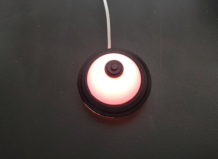 Dollhouse Round Ceiling Light Black 12 Volt Electric with Plug 1:12 Scale