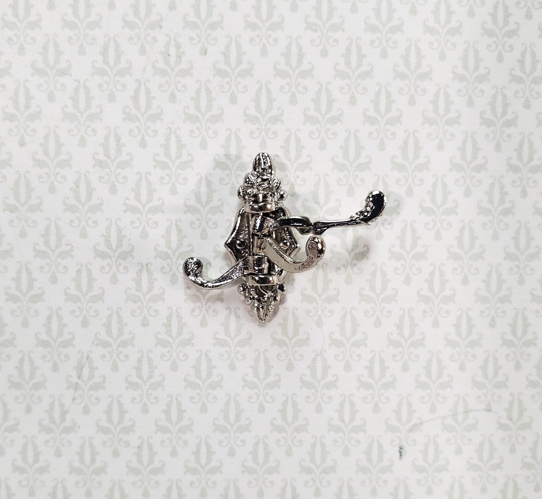 Dollhouse Triple Hook Moveable for Hats Ties 1:12 Miniature Scale Silver Finish