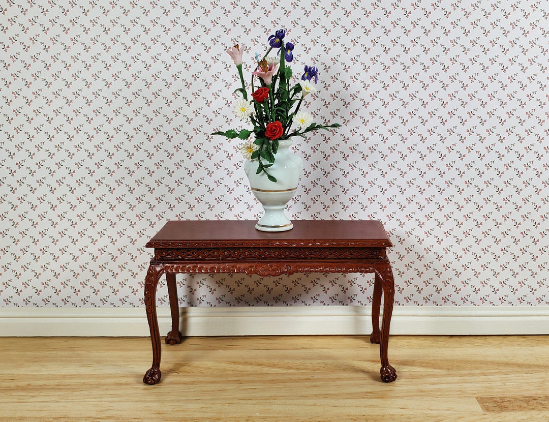 Dollhouse Wallpaper Paul's Garden Pale Pink by Brodnax 1:12 Scale Miniature