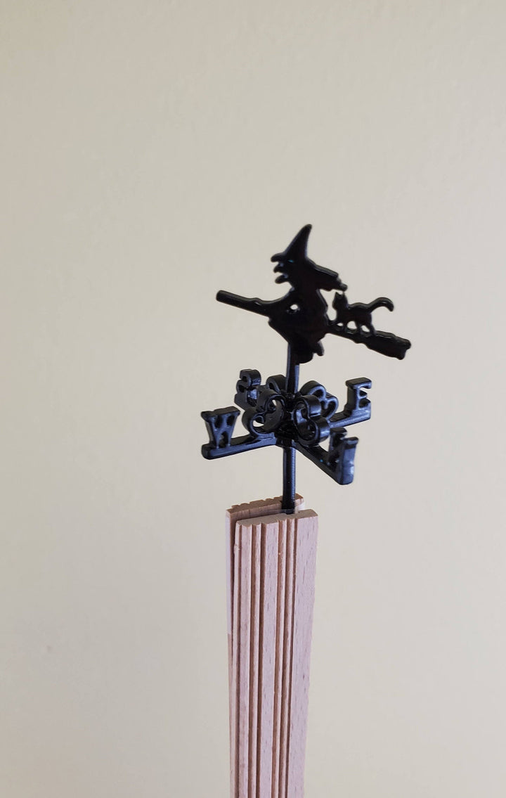 Dollhouse Small Witch Weathervane Metal 1:24 or 1:12 Use in either Scale