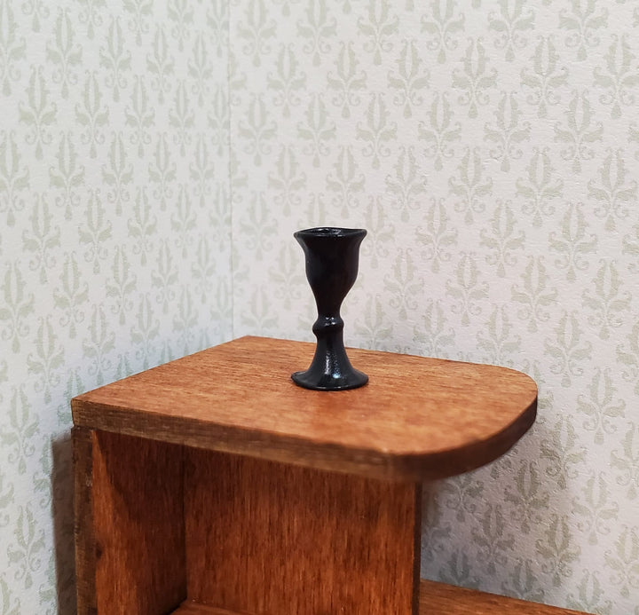 Dollhouse HALF SCALE Black Wine Glass 1:24 Miniature Kitchen Halloween Decor