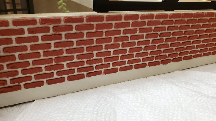 Magic Masonry Red Brick Stencil  & Powder KIT 1 Square Foot Set 1:12 Scale