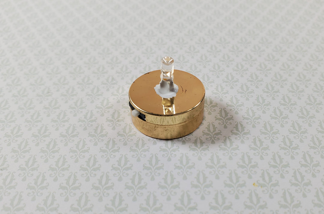 Miniature Anywhere Battery Light on Gold Metal Base Bright White On/Off Switch
