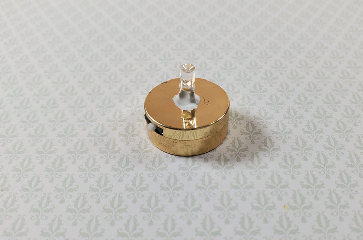 Miniature Anywhere Battery Light on Gold Metal Base Bright White On/Off Switch
