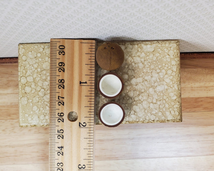 Dollhouse Coconuts 1 Whole 2 Halves1:12 Scale Miniature Food