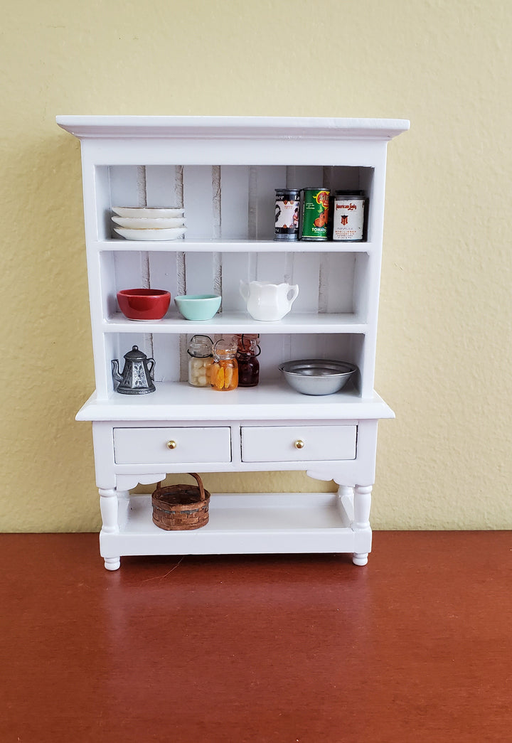Dollhouse Miniature Welsh Kitchen Cabinet Cupboard 1:12 Scale White Finish