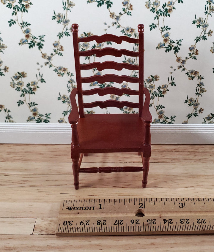 Dollhouse Ladderback Arm Chair for Kitchen or Dining Room 1:12 Scale Furniture