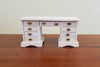 Dollhouse Miniature Kneehole Writing Desk with Drawers 1:12 Scale Furniture Barewood