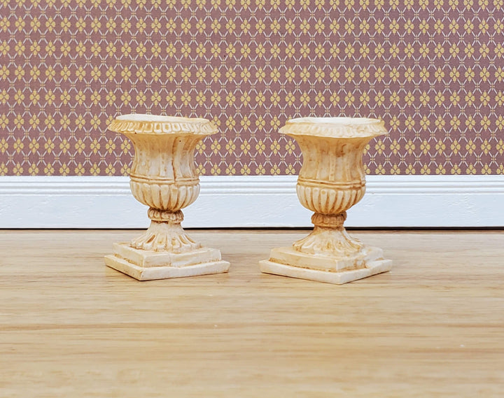 Dollhouse Urn Planter Set of 2 Cast Resin 1:12 Scale Tan A1441TN by Falcon