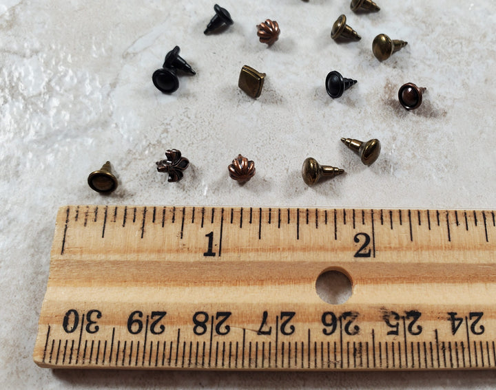 Miniature Drawer Pulls Grab Bag 19 pc 1:12 Scale Round Decorative