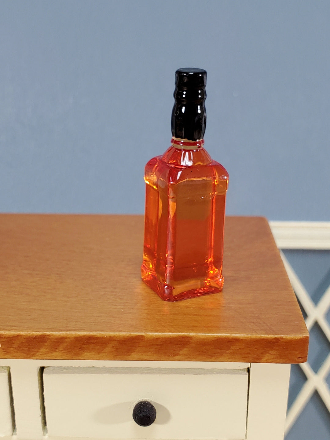 Miniature 1:6 Scale Whiskey Bottle Modern 1 5/16" Tall Dollhouse Booze Drinks