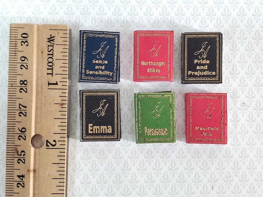 Dollhouse Miniature Books Set of 6 Jane Austen 1:12 Scale (blank inside)