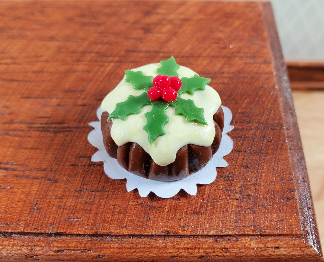 Dollhouse Chocolate Bundt Cake Christmas Round 1:12 Scale Miniature Food Dessert