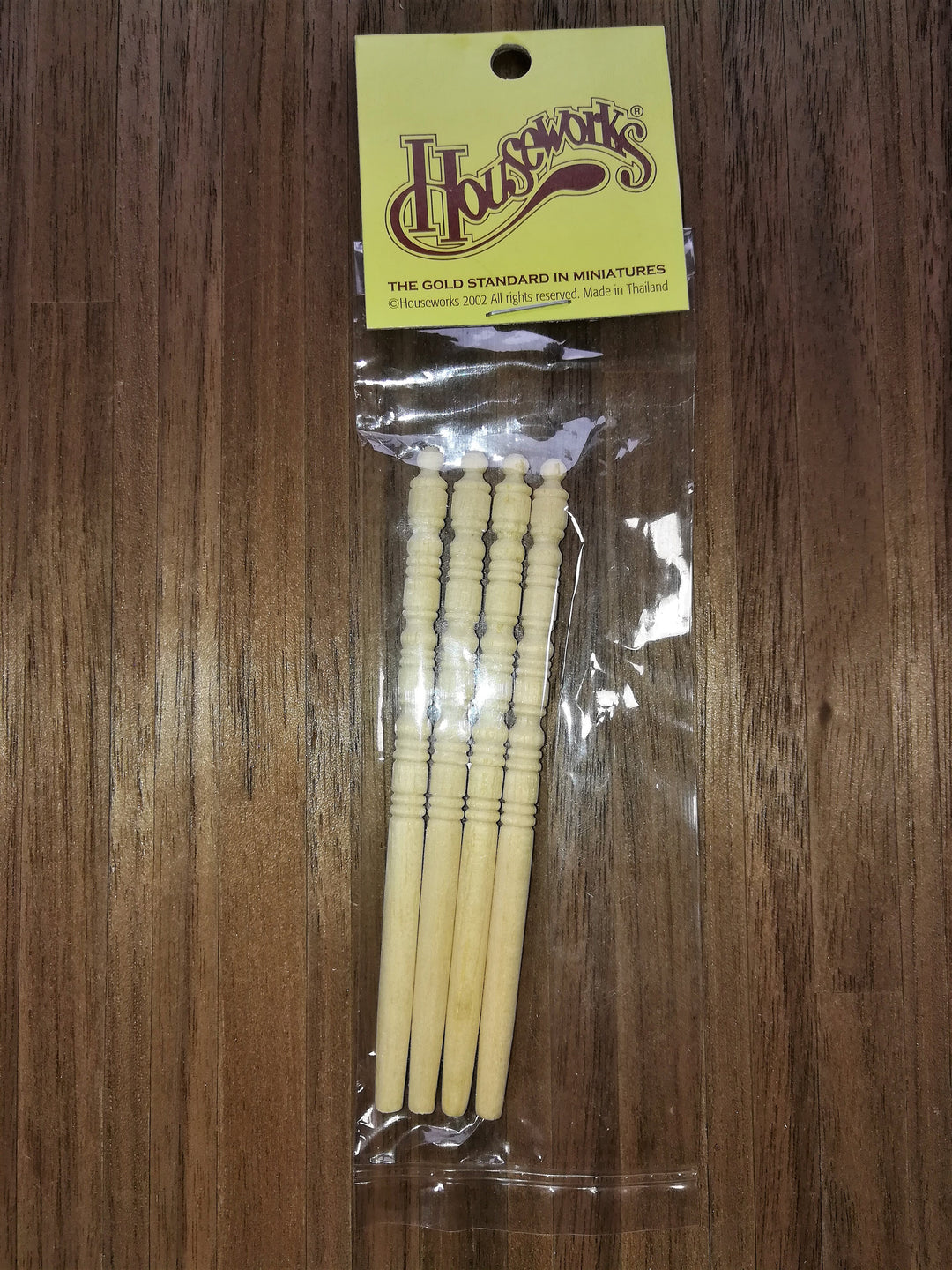 Dollhouse Miniature Spindles Wood for Building 4 Pieces 1:12 Scale 3 3/4" Long