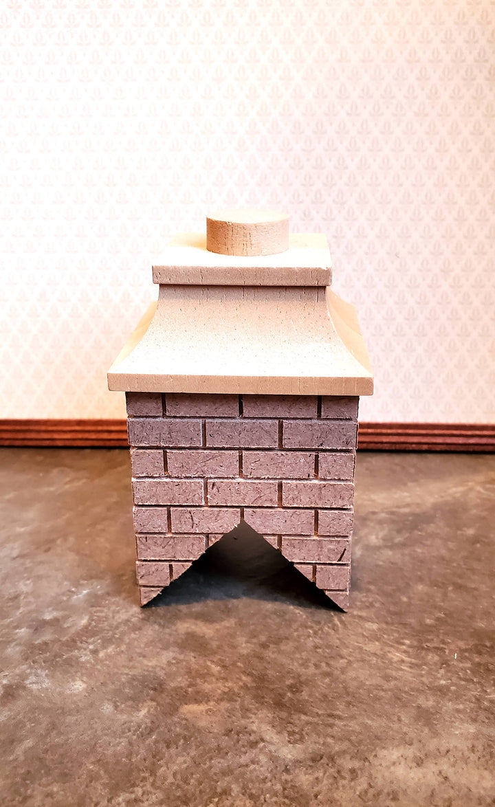 Dollhouse Miniature Brick Chimney Wood Tall 1:12 Scale 45 Degree Pitch Roof