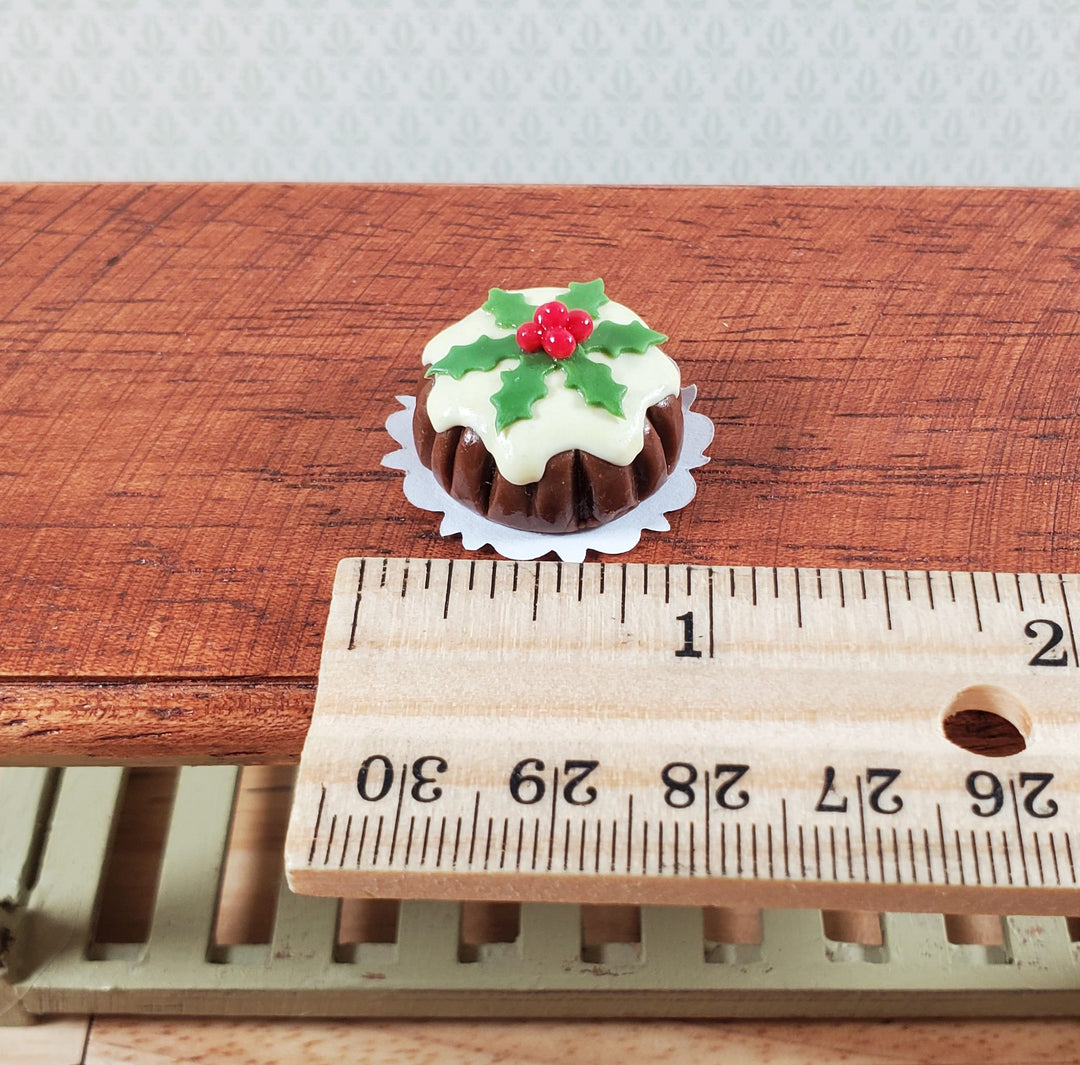 Dollhouse Chocolate Bundt Cake Christmas Round 1:12 Scale Miniature Food Dessert