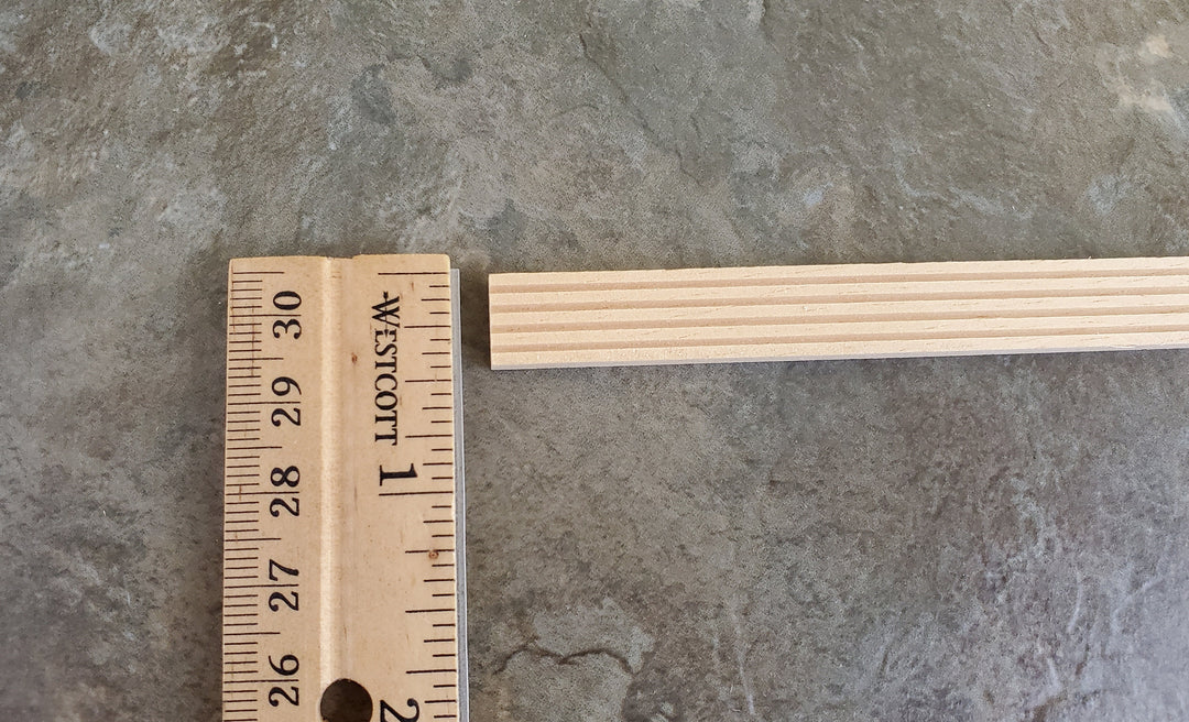 Dollhouse Miniatures Grooved Trim Molding Flat Back 7/16" wide x 18" long 1:12 Scale HW7075