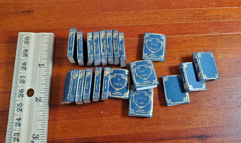 Dollhouse Book Set x20 William Shakespeare 1:12 Scale Miniatures (blank inside)