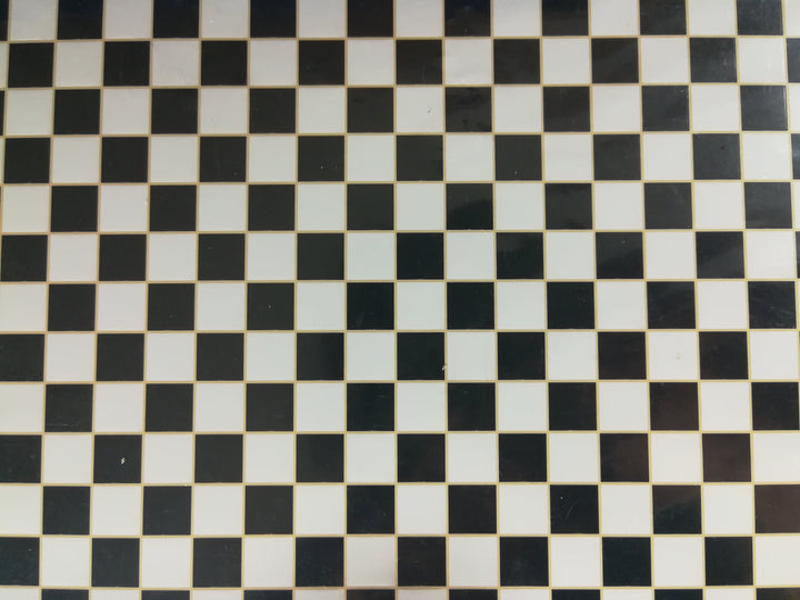 Dollhouse Miniature Tile Flooring Black & White Checked Squares 1:12 Scale Floor