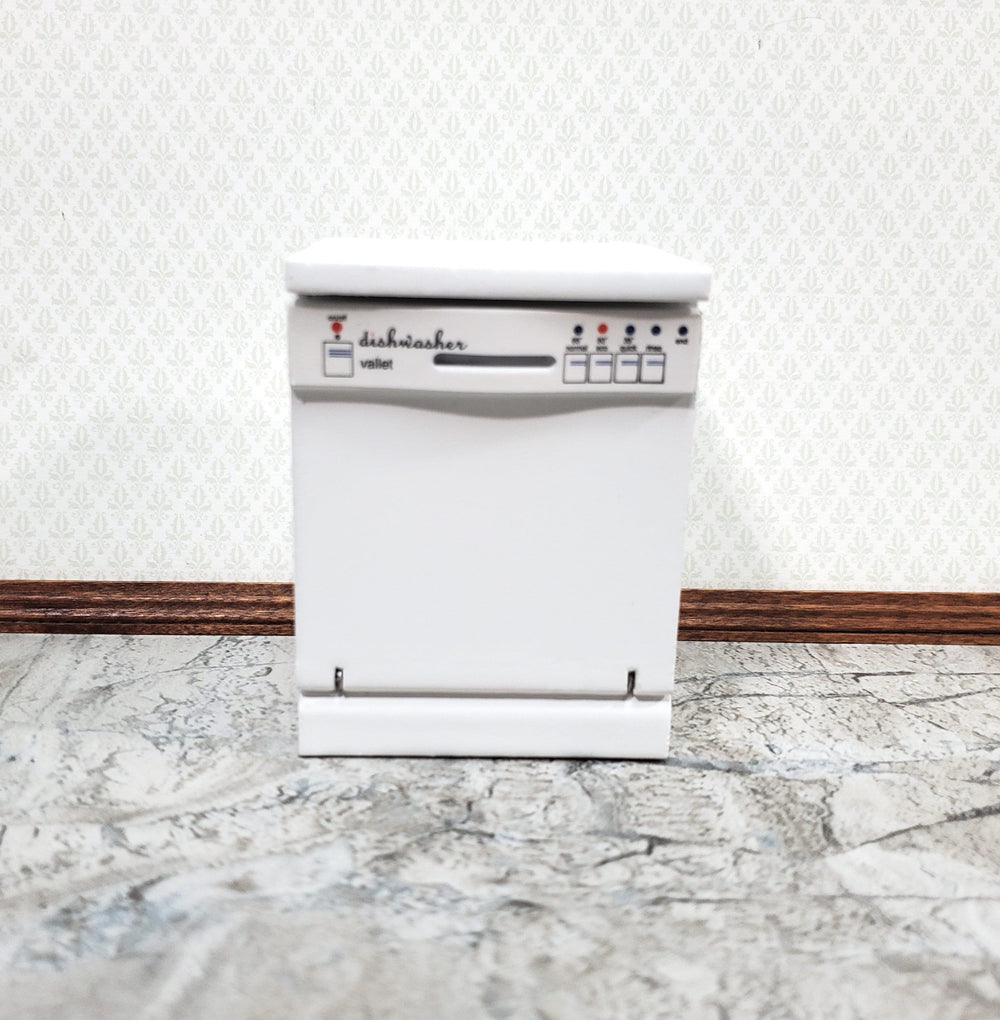 Dollhouse Dishwasher Modern Style Opens White 1:12 Scale Miniature