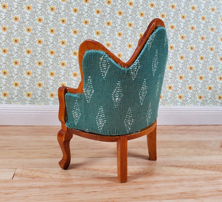 Dollhouse Victorian Living Room Set Green Sofa Chairs Tables 1:12 Scale Furniture