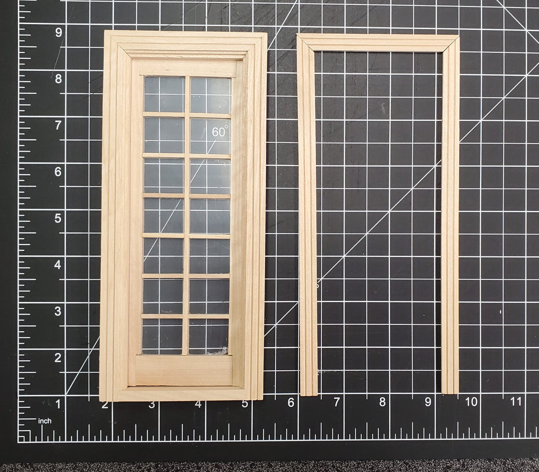 Dollhouse Single French Door Interior or Exterior 14 Pane 1:12 Scale Miniature