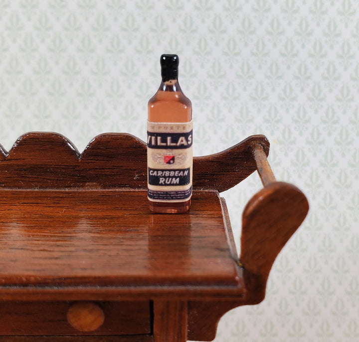 Dollhouse Bottle of Caribbean Rum 1:12 Scale Miniature 1" Tall