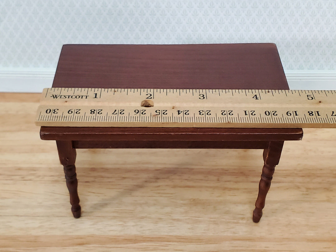 Dollhouse Table Kitchen or Dining Room Walnut Finish 1:12 Scale Miniature Wood Furniture