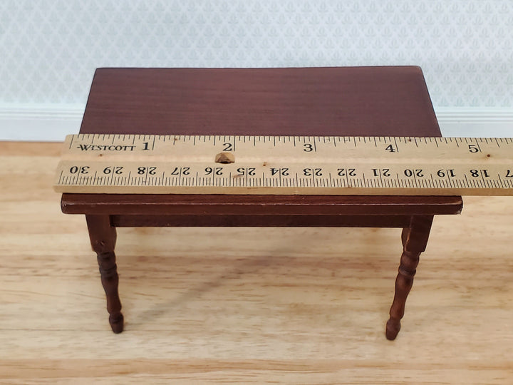 Dollhouse Table Kitchen or Dining Room Walnut Finish 1:12 Scale Miniature Wood Furniture