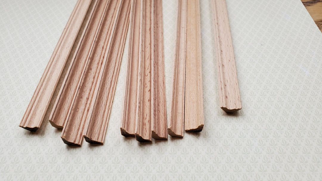Dollhouse Miniatures 6" Cornice Crown Molding Scrap Trim x10 Pieces 1:12 Scale Building 77047