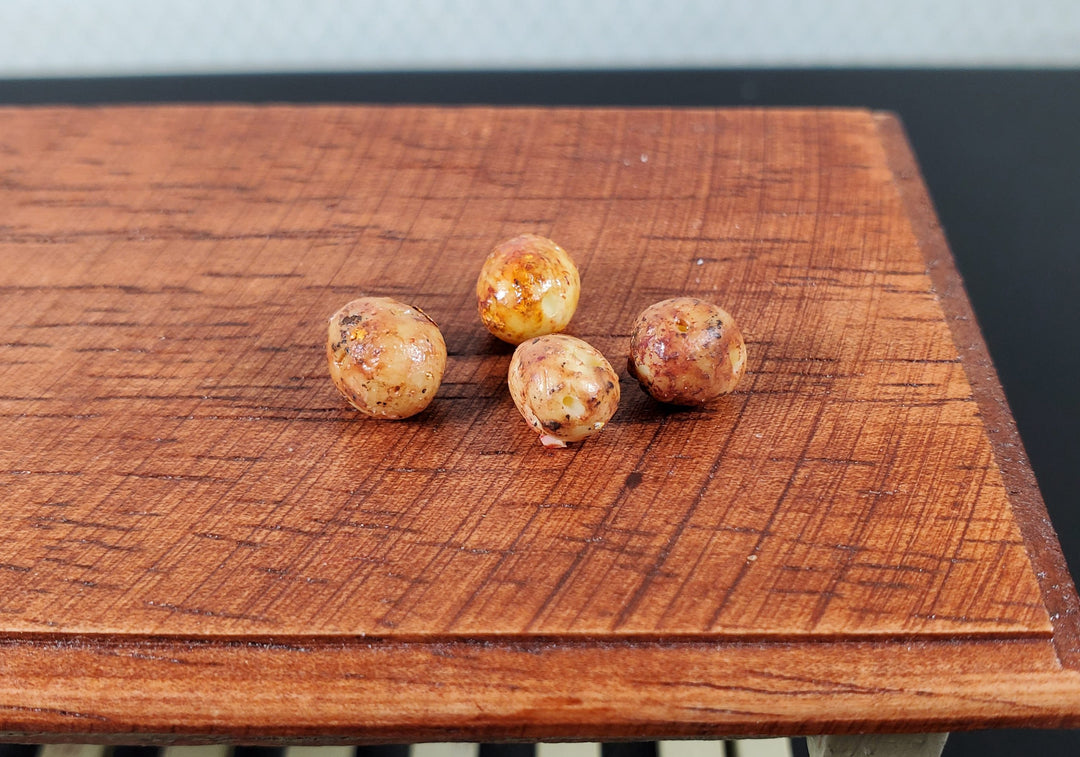 Dollhouse Russet Potatoes 4 Pieces 1:12 Scale Miniature Food Handmade